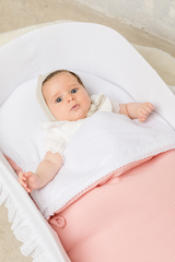 Saco capazo rosa liso con guata extraíble