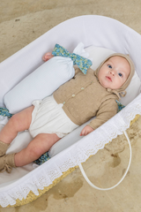 Cojines antivuelco blanco liso lazo Roque