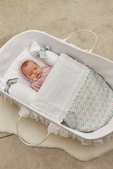 Cojines antivuelco blanco liso lazo Cristina