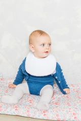 Babero blanco vivo rosa