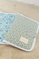 Portadocumentos geométrico azul