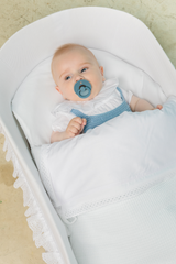 Saco capazo piqué blanco con guata extraíble