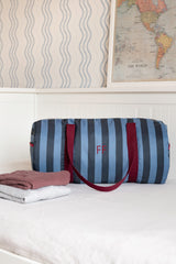 Bolsa de viaje IMPERMEABLE Rayas azules y grises