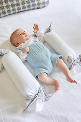 Cojines antivuelco blanco liso lazo Matilda