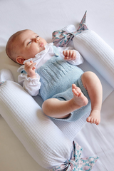 Cojines antivuelco blanco liso lazo Matilda