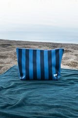 Neceser playa impermeable rayas azules y grises