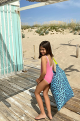 Puff playa animal print impermeable