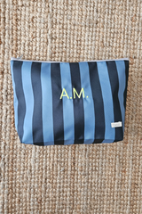 Neceser playa impermeable rayas azules y grises